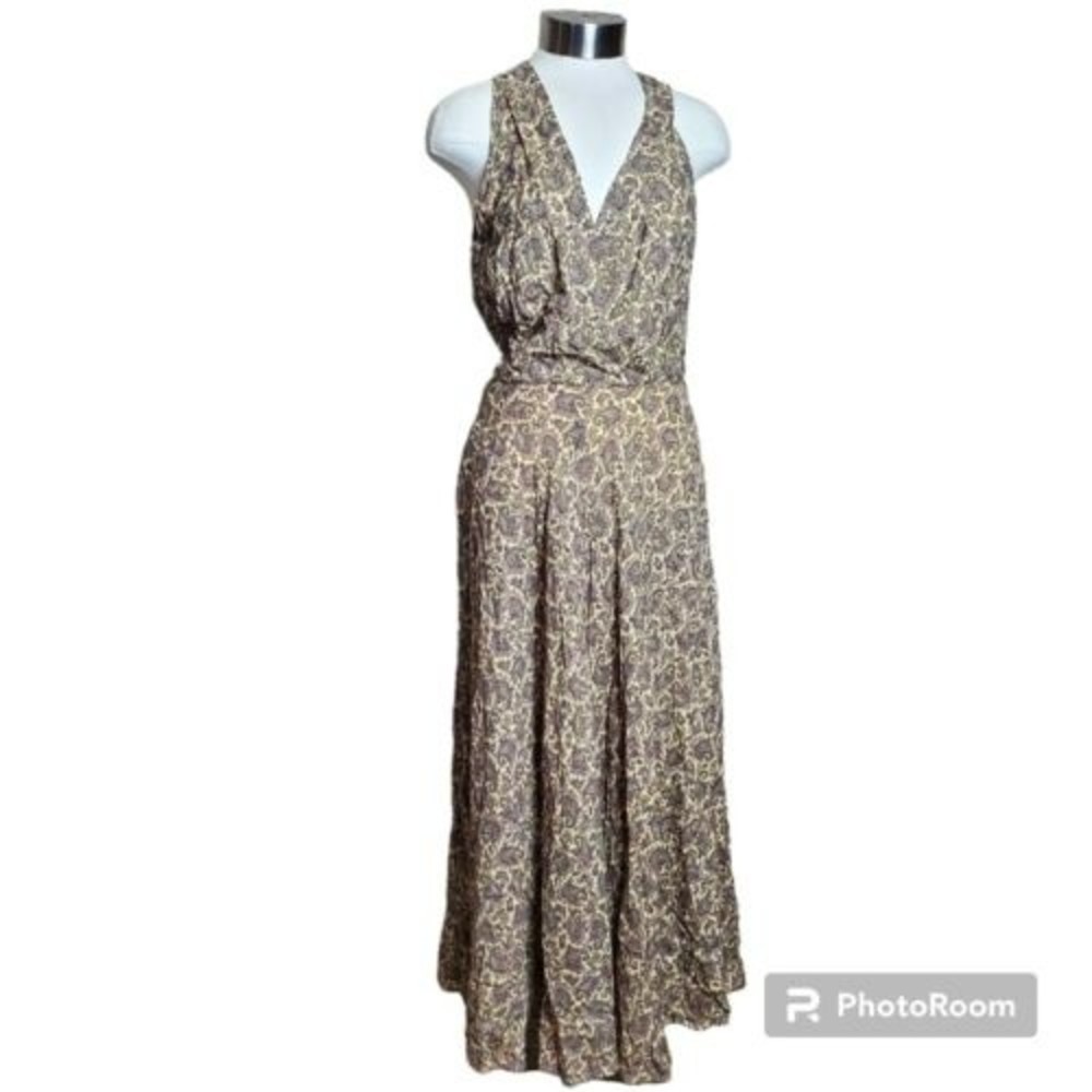 Ralph Lauren Sleeveless Maxi Dress 100% Rayon Size 8 Missing Belt